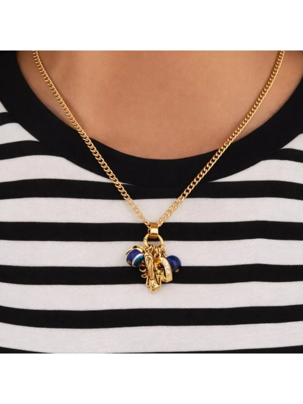 New! Evil Eye Charm Stack Necklace (1027) NWOT